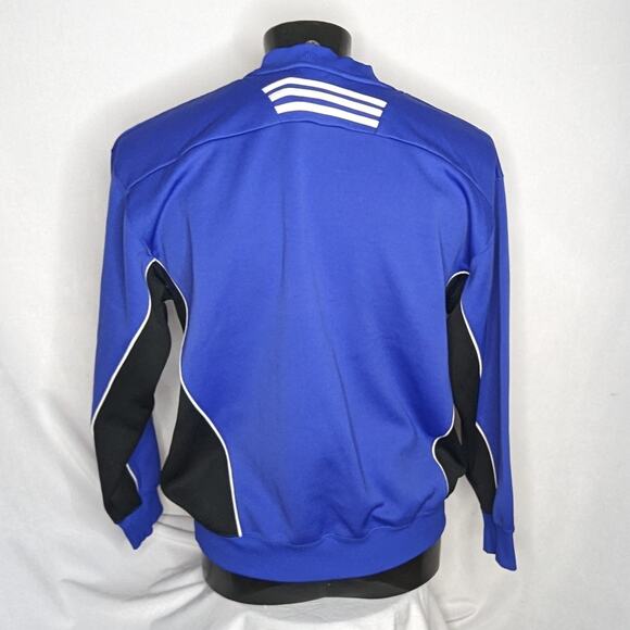 Adidas Soccer Pullover Sweater Men's Large Blue Black Athletic Top Pre-Owned - Picture 3 of 5